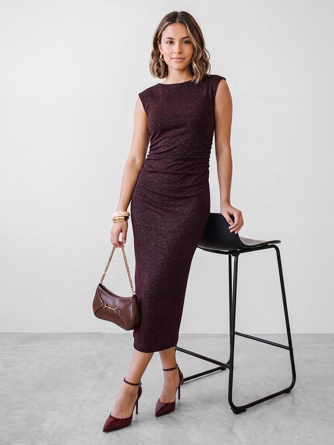 R&B Women Wine Midnight Muse Embellished Bodycon Dress
