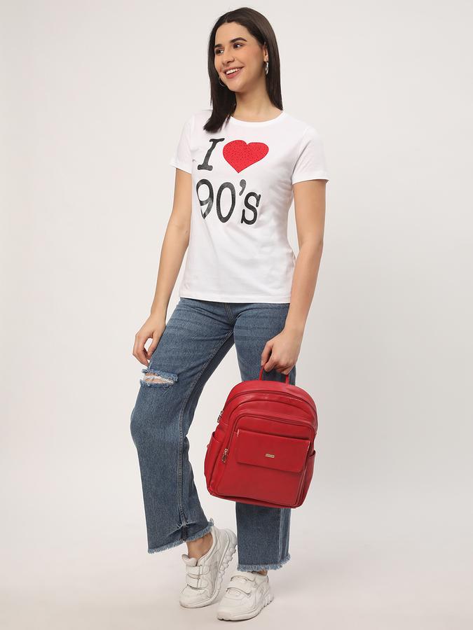 Women Cotton Regular Fit Crew Neck Graphic T-shirt