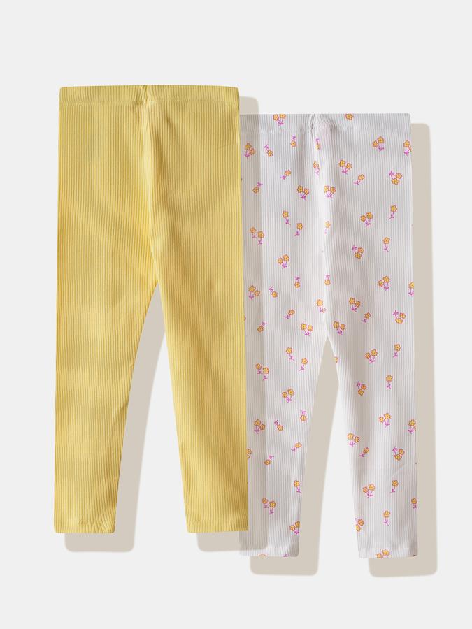 Girls Cotton Skinny Fit Elastic Waist Printed Leggings