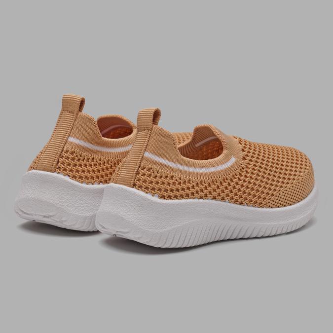 R&B Girl's Beige Knitted Slip-ons image number 3