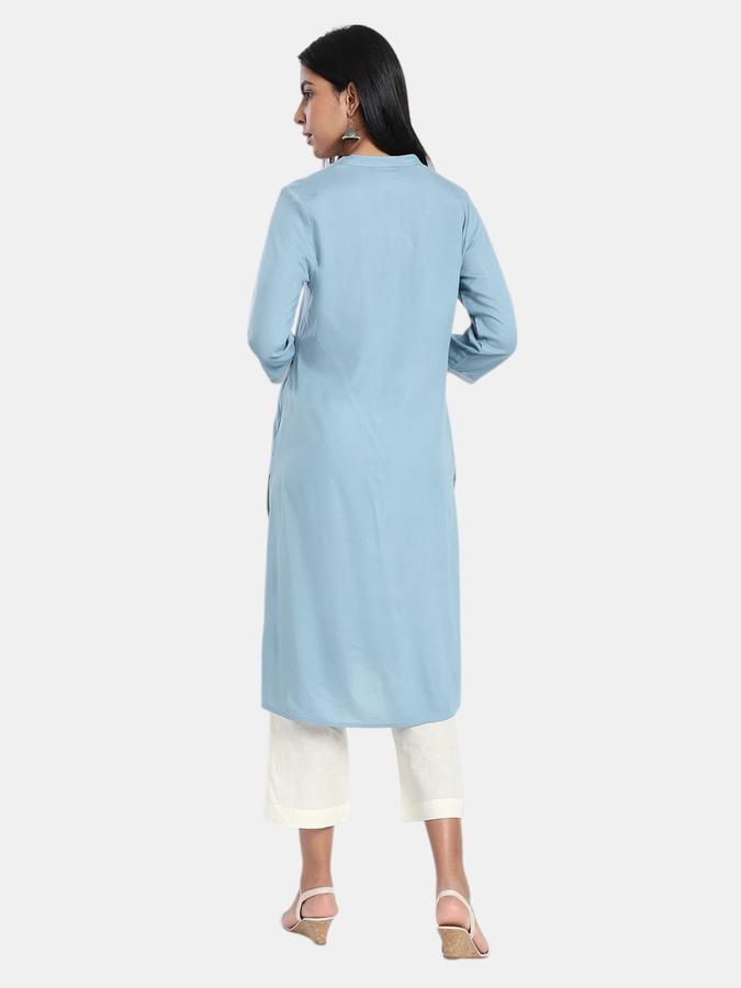 R&B Grey Regular Fit Solid Women Kurta