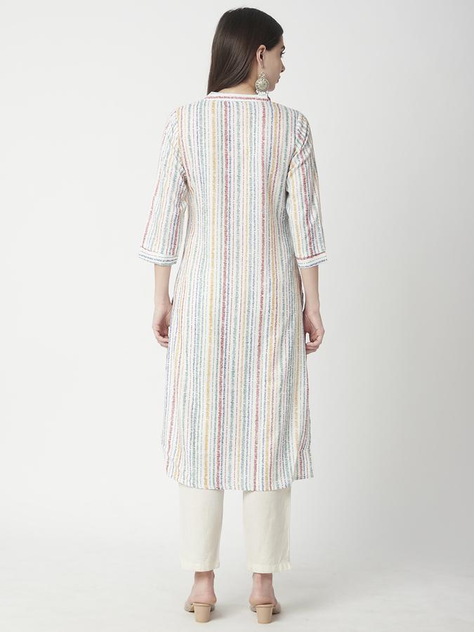 Women Rayon Regular Fit Mandarin Collar Printed Kurta