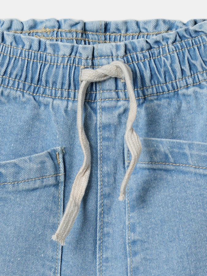 Girls Wide Fit High-Rise Cargo Detail Jeans