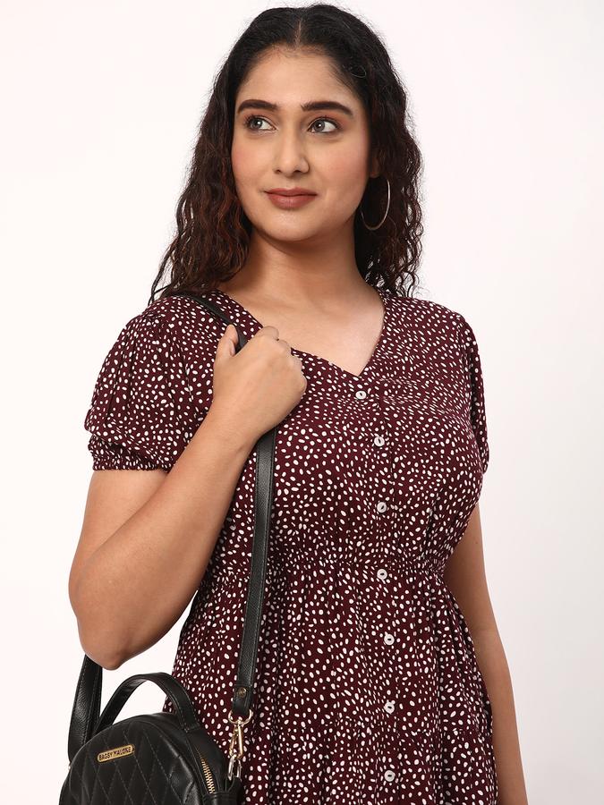 R&B Women Maroon Dress