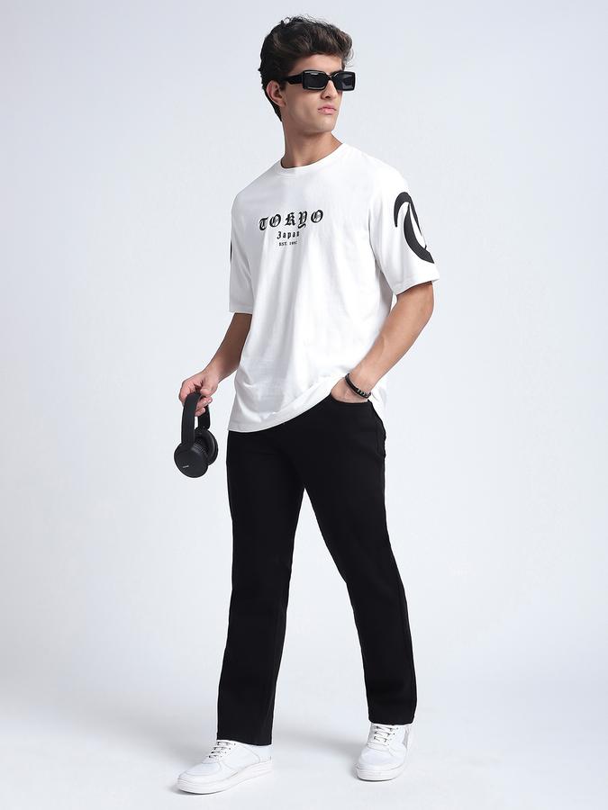 Men Cotton Blend Straight Fit Five Pocket Jeans Pants