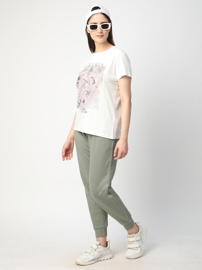 Women Cotton Regular Fit Round Neck Graphic T-shirt