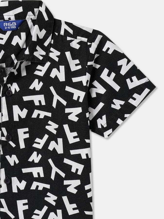 Boys Cotton Regular Fit Long Sleeve Printed Shirt