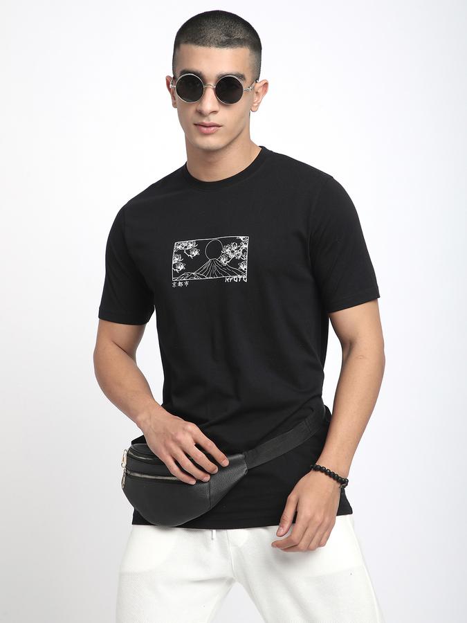Men Cotton Regular Fit Crew Neck Graphic T-shirt