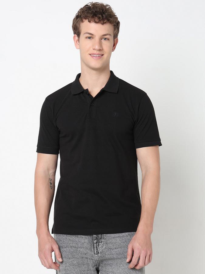 Solid Polo T-Shirt with Short Sleeves