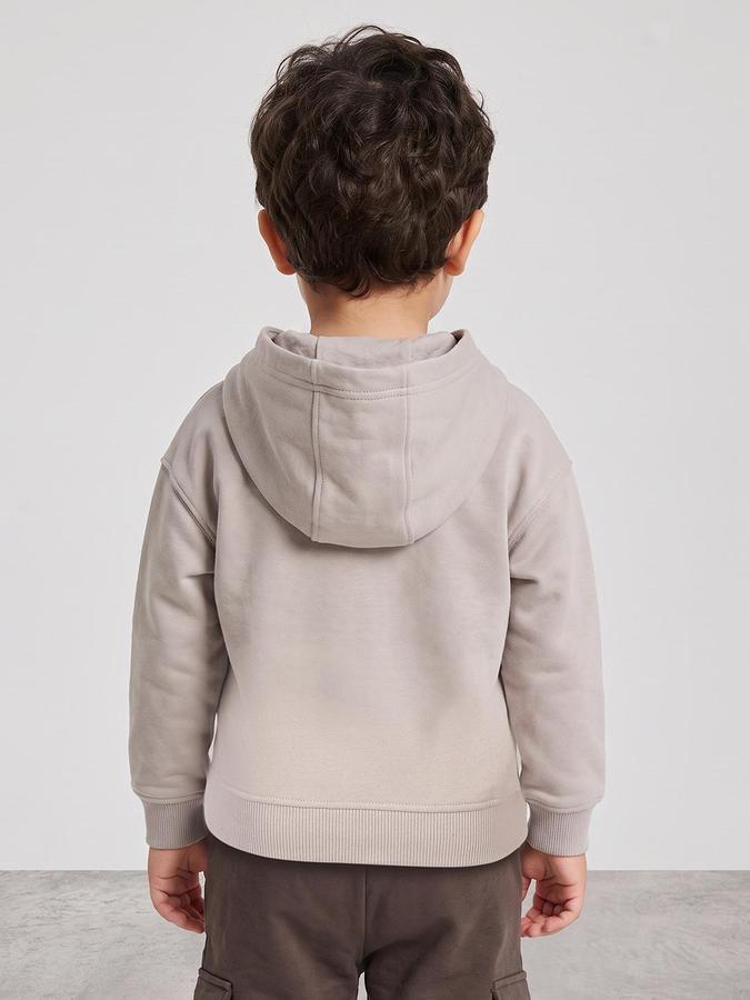 R&B Boys Grey Graphic Print Hooded Long Sleeves Sweatshirt