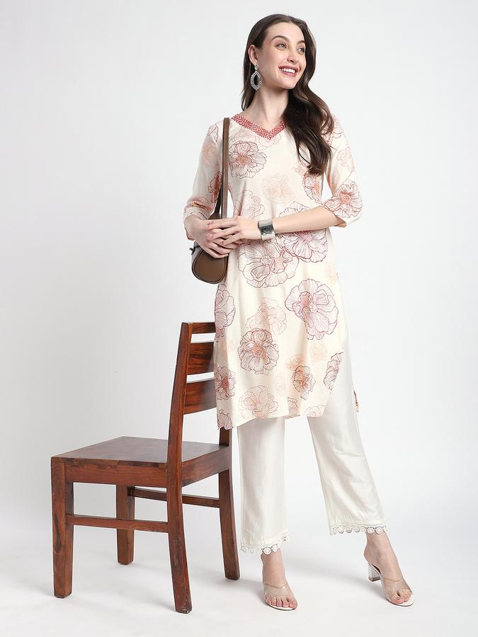 R&B Women Ethnic's Orange Printed Kurta
