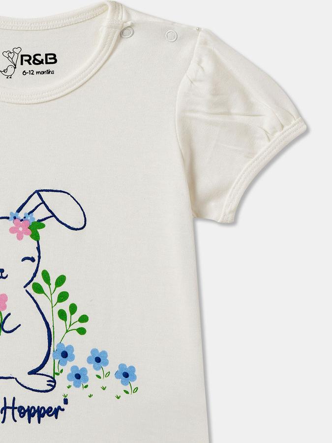 Baby Girls Graphic Print Pure Cotton Regular T Shirt image number 2