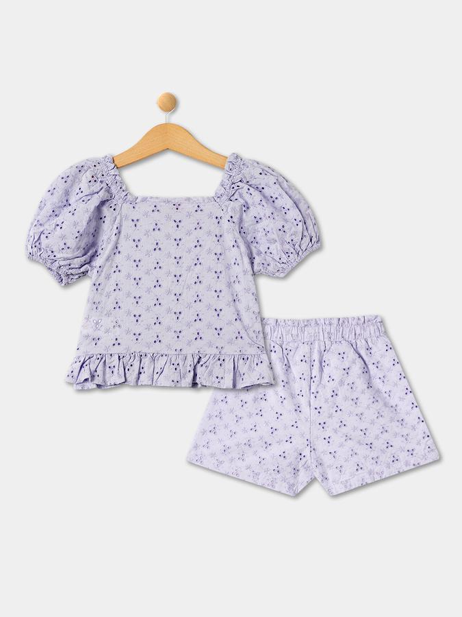 R&B Girl's All Over Printed Short Sleeves Top & Bottom Sets image number 1