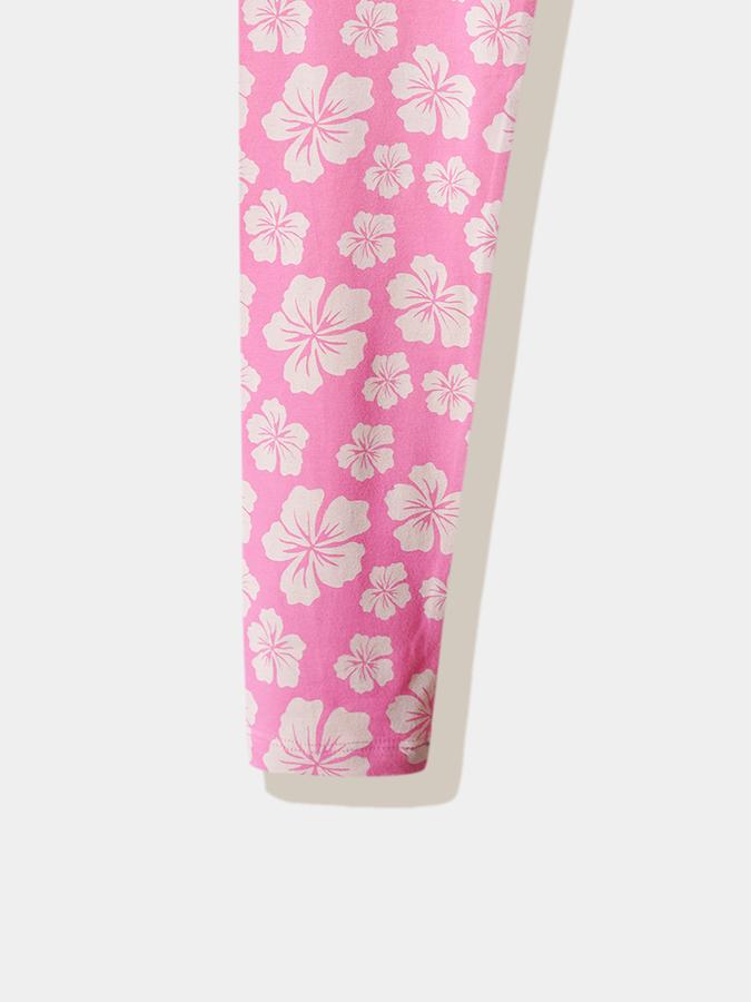 Girls Cotton Skinny Fit Elastic Waist Printed Leggings