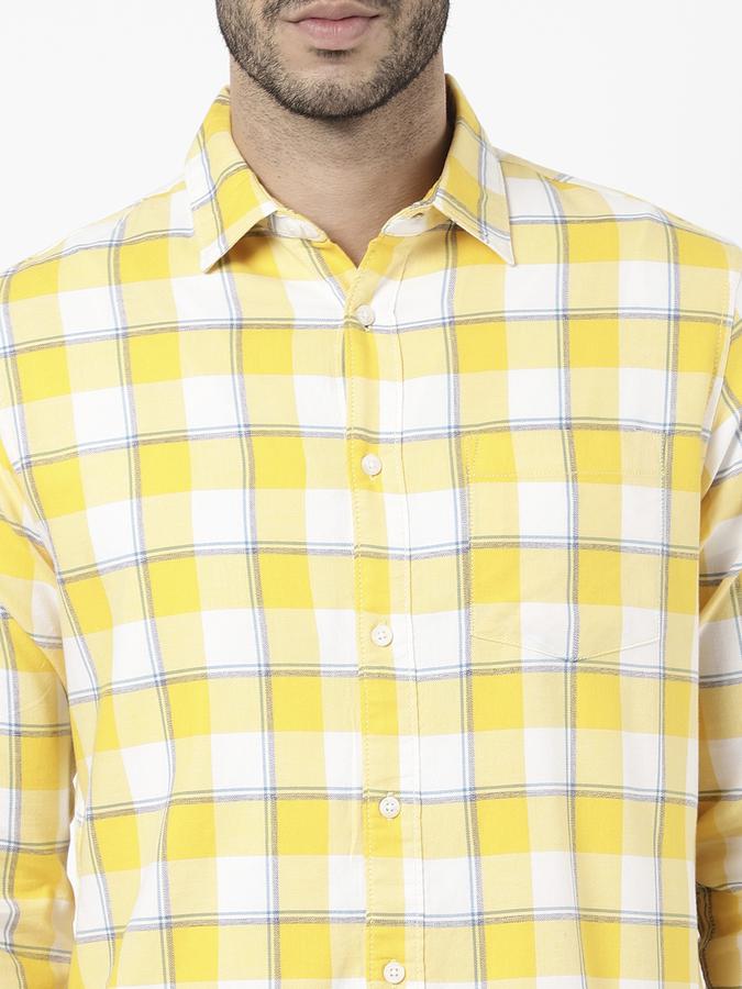 R&B Men Yellow Casual Shirts image number 3