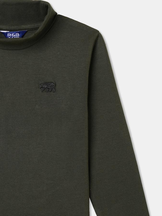 Boys Solid Pure Cotton Regular T Shirt image number 2
