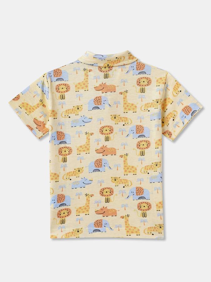 Boys Cotton Regular Fit Long Sleeve Printed Shirt