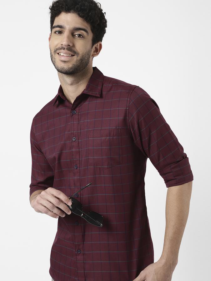 R&B Men Maroon Casual Shirts image number 0