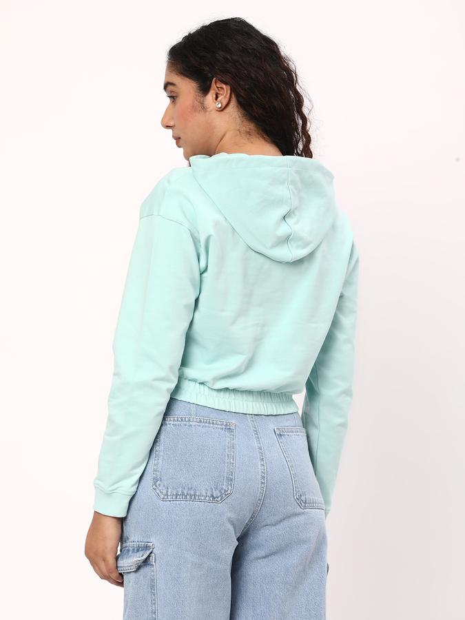 Women Graphic Print Crop Hoodie image number 2