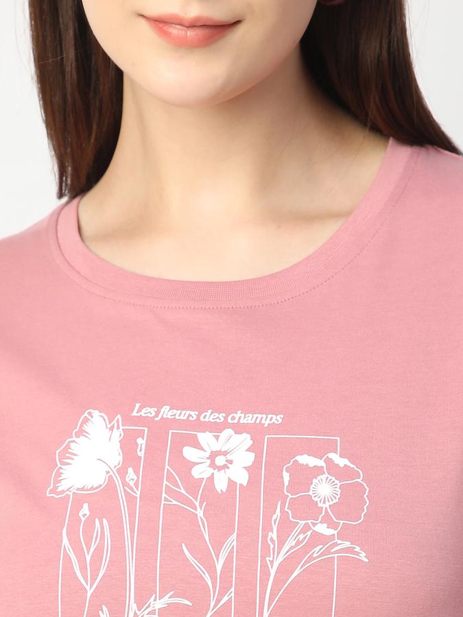 Graphic Print Women Round Neck T-Shirt data-index=