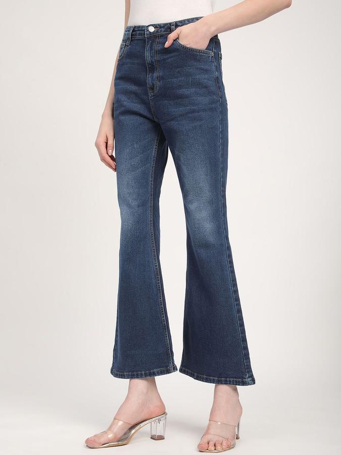 R&B Women Dark Blue Bootcut Fit Mid-Rise Jeans