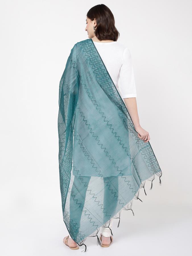 R&B Women's Teal Printed Dupatta