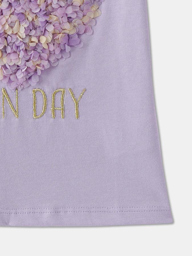 Girls Regular Fit Puff Sleeve Round Neck Top