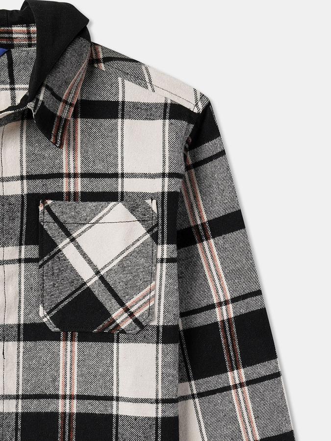 Boys Relaxed Fit Full Sleeve Hooded Shirt