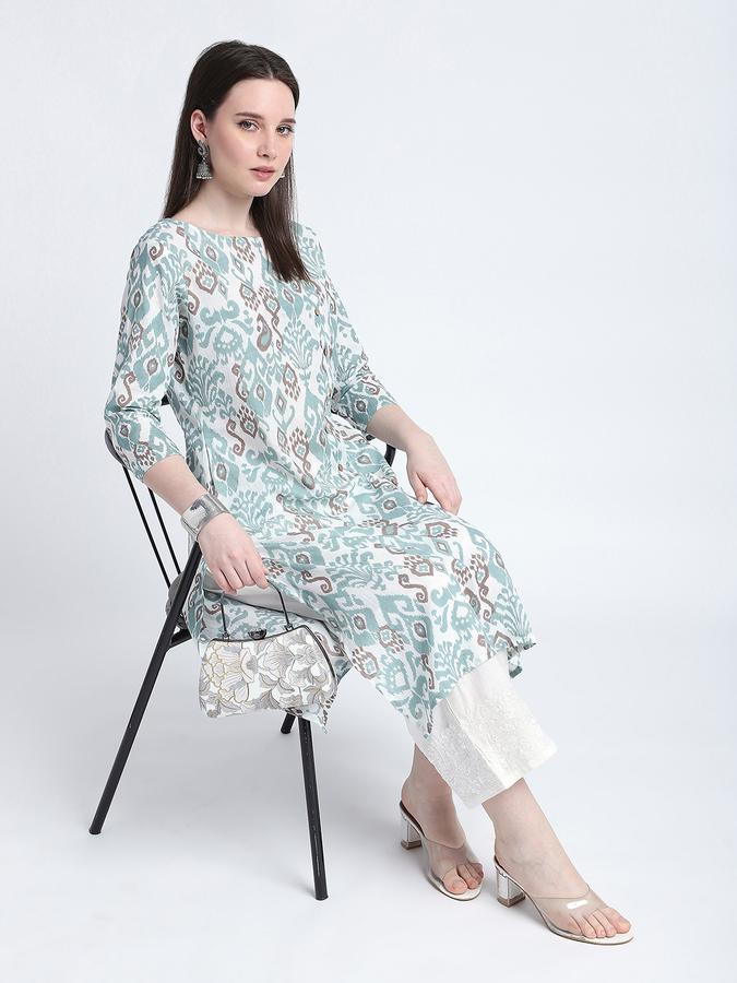 R&B Women's Aqua Printed Kurta