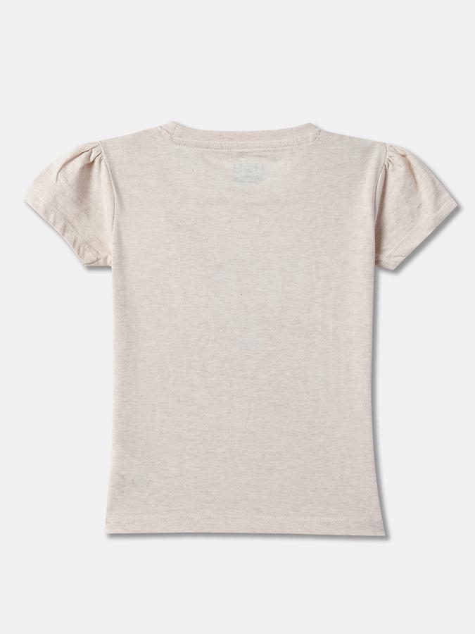 Girls Cotton Regular Fit Crew Neck Graphic T-shirt