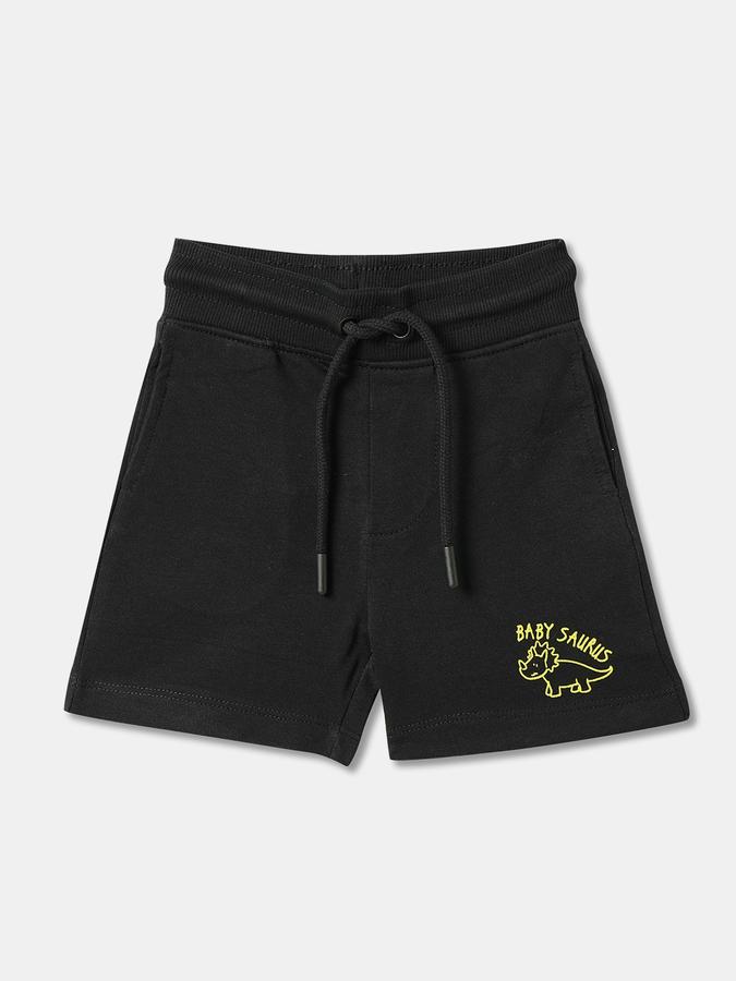 Boys Cotton Relaxed Fit Elastic Waist Solid Knit Shorts