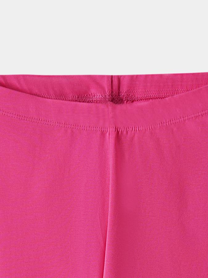 Girls Cotton Blend Skinny Fit Elastic Waist Solid Leggings