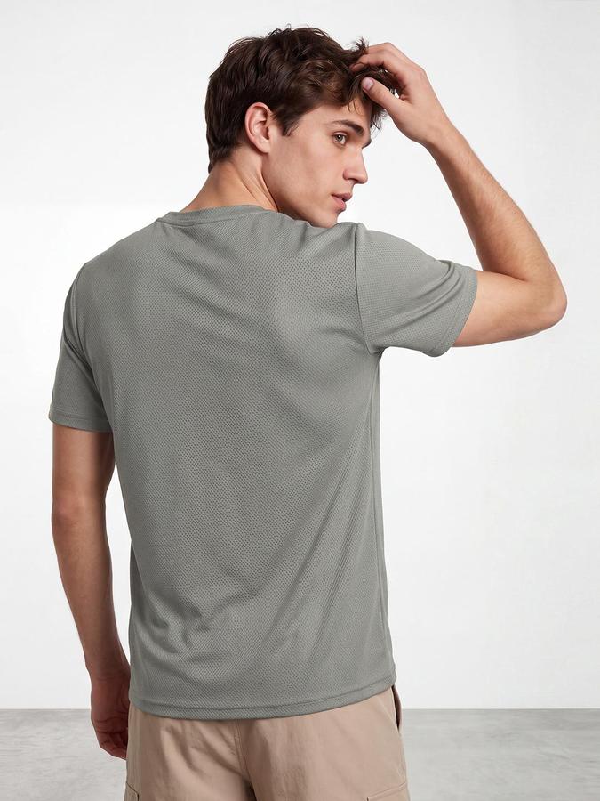 R&B Men Folliage Green Typography Printed Short Sleeves Tshirt