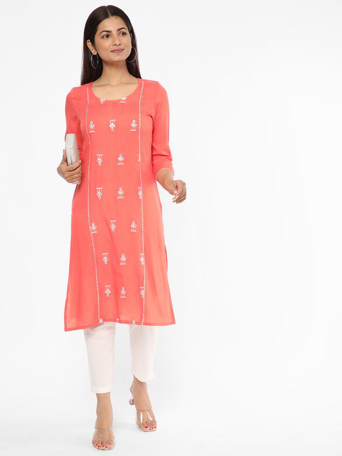 R&B Women Peach Kurta image number 1