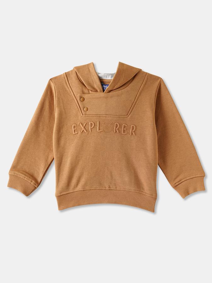 Boys Cotton Embroidered Hoodie And Drawstring Trousers Set