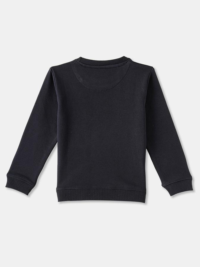 Girls Cotton Blend Regular Fit Crew Neck Graphic Sweatshirt