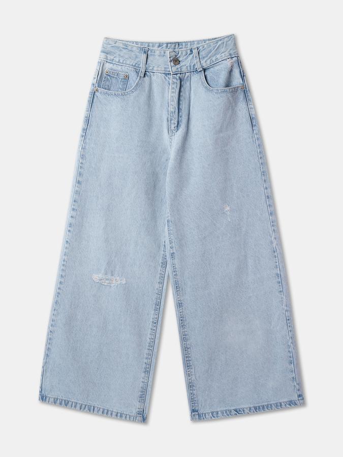 R&B Straight Jeans with Mid Rise Waist