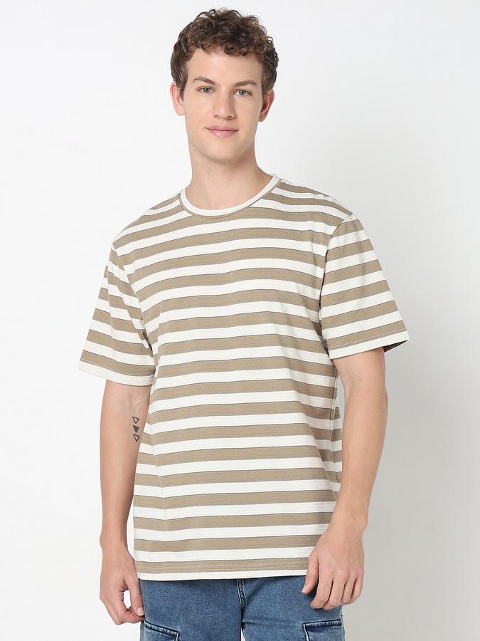 R&B MEN'S YOUNG MEN Short Sleeve STRIPE TEE - RELAX FIT