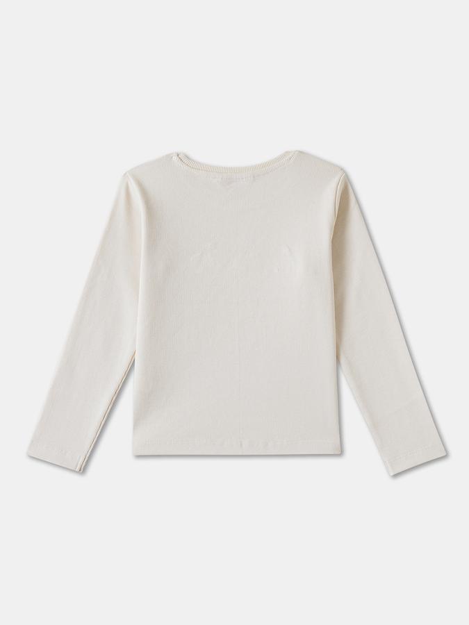 Girls Cotton Regular Fit Round Neck Long Sleeve Graphic Top
