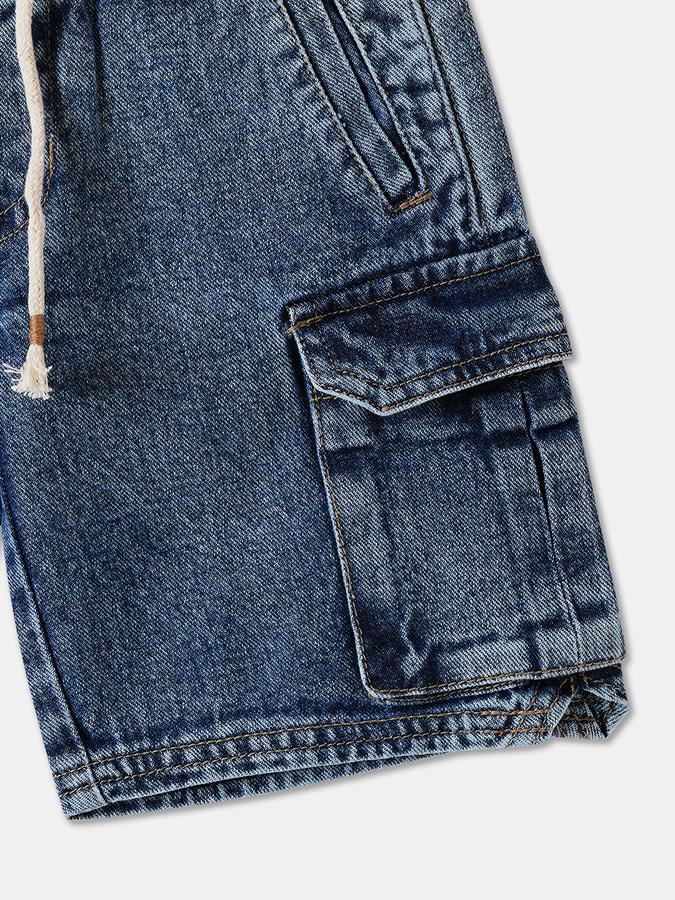 Boys Cotton Regular Fit Mid Waist Basic Hem Shorts