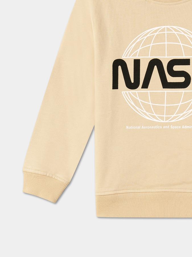 Boys Cotton Regular Fit Crew Neck Graphic Sweatshirt