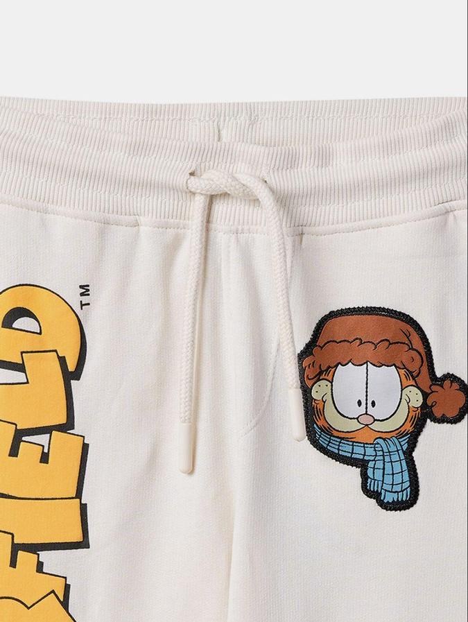 R&B Beige Graphic Relaxed Fit Boys Track Pant