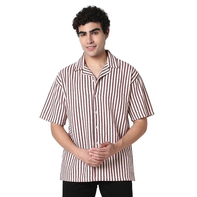R&B Men's Red Striped Shirt