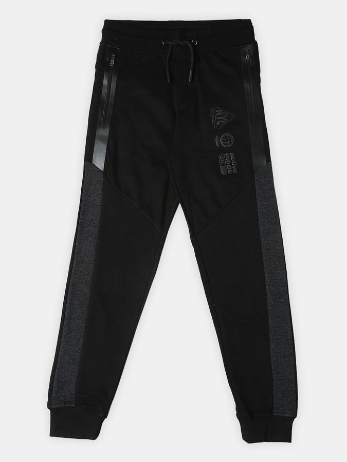 R&B Boys Green &amp; Black Graphic Printed T-shirt with Joggers