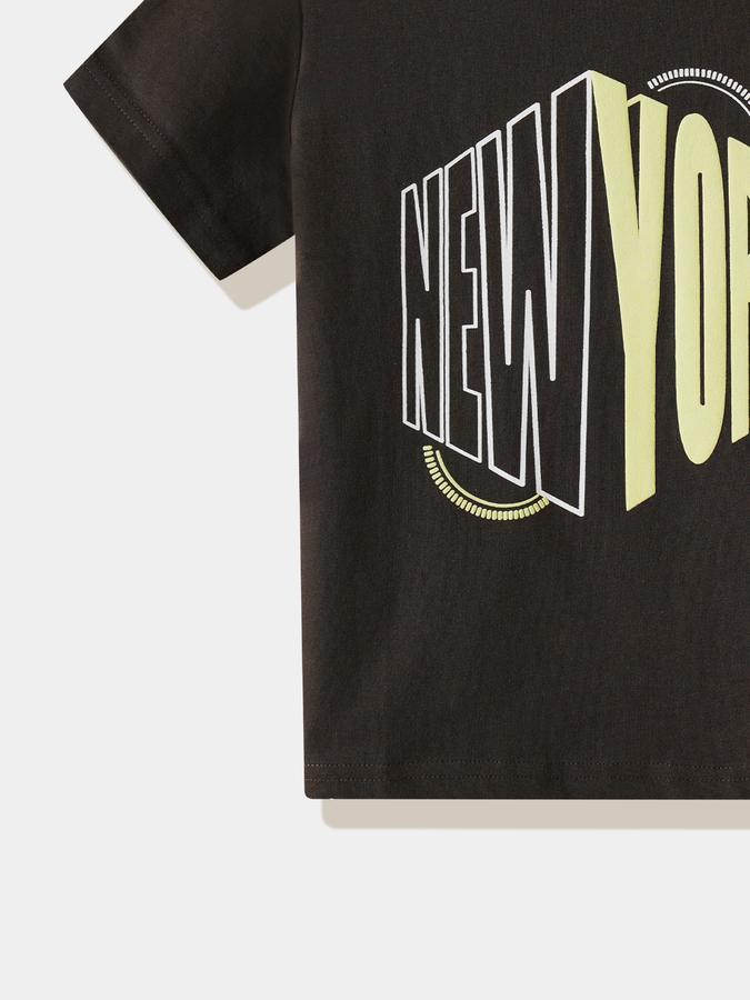 Boys Cotton Regular Fit Crew Neck Graphic T-shirt