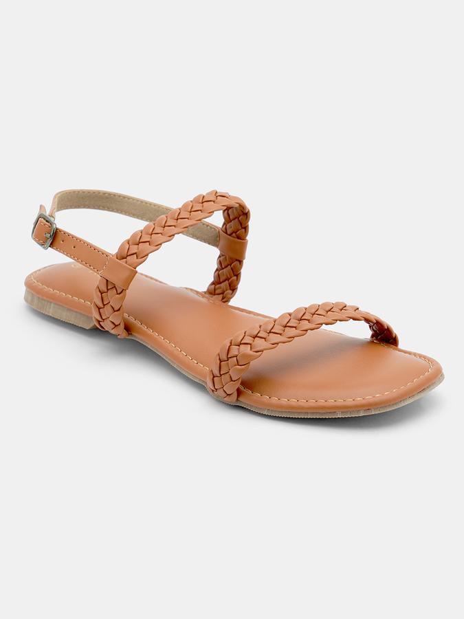 R&B Women Tan Flat Sandals image number 2