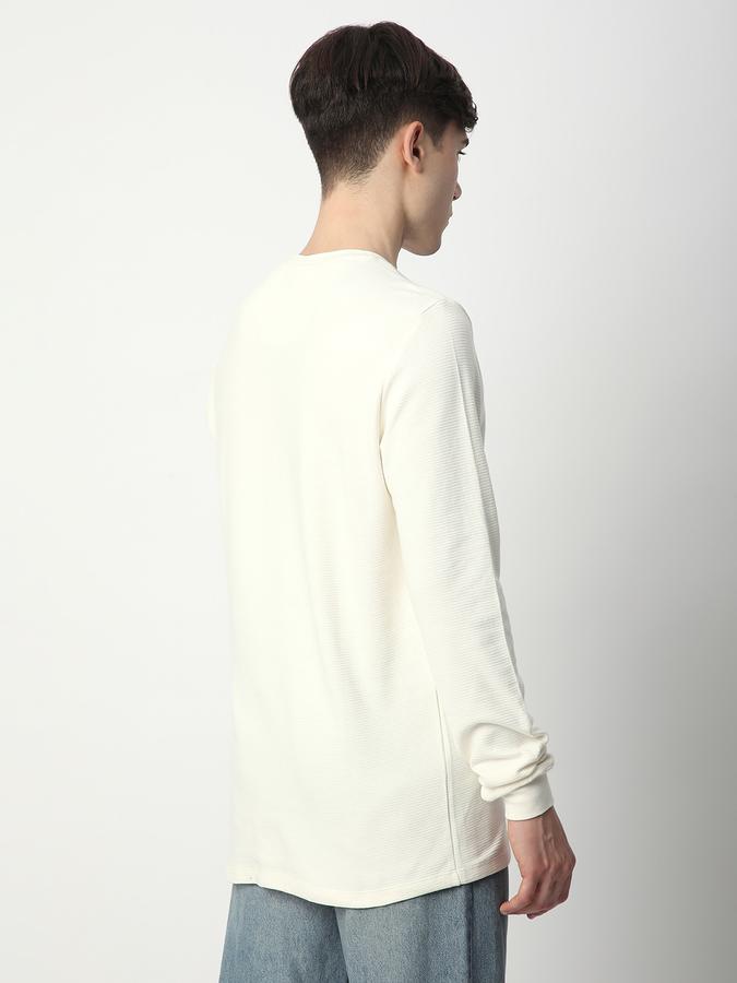 Men Cotton Relaxed Fit Crew Neck Solid Sweatshirt