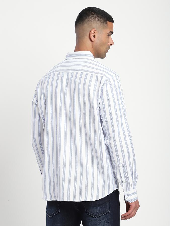 Men Cotton Regular Fit Button-Down Collar Striped Shirt