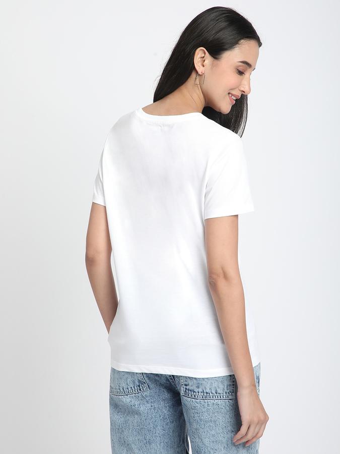 Women Cotton Regular Fit Round Neck Graphic T-shirt