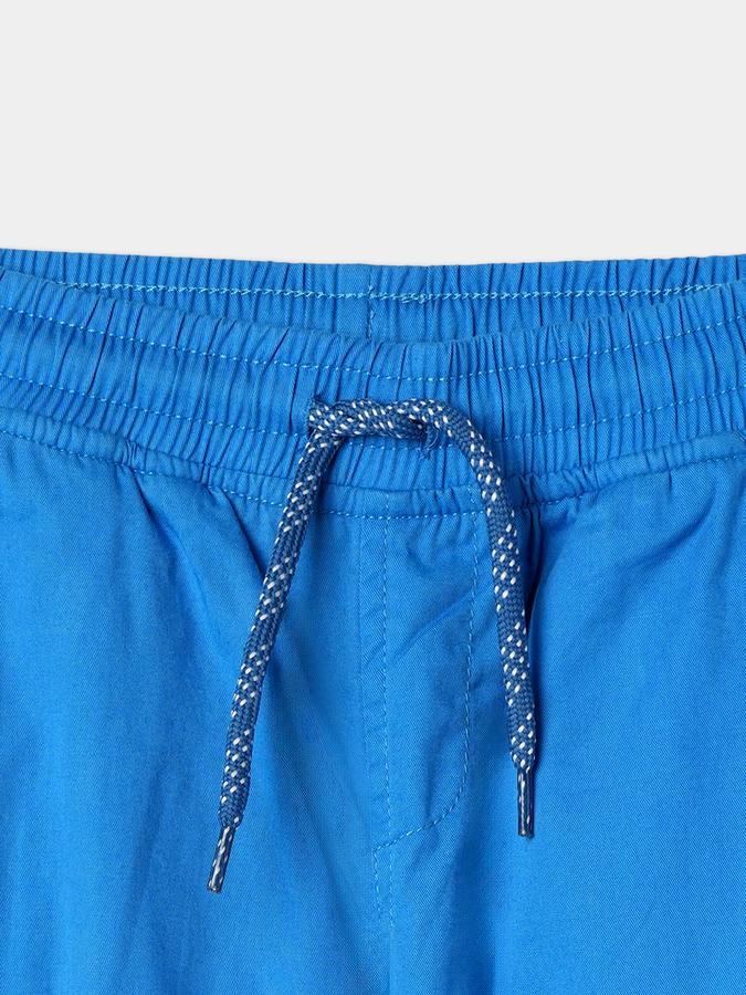 Girls Cotton Relaxed Fit Drawstring Waist Pockets Trousers